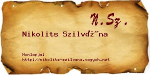 Nikolits Szilvána névjegykártya